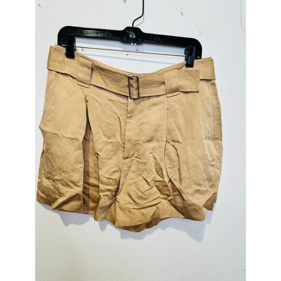 NWT A.L.C. Tan Tawny Brown Mid Rise Detachable Belt Grayson Shorts Size 6 - Picture 2 of 12